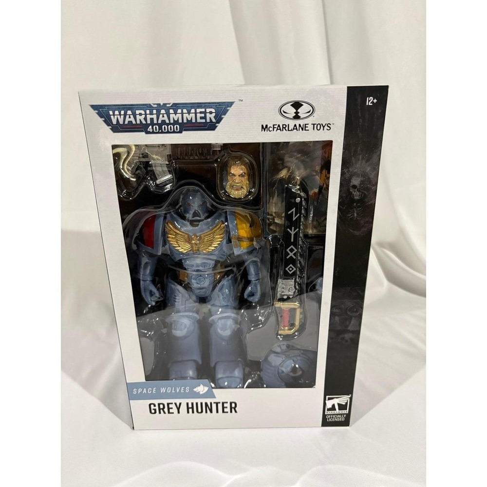 Mcfarlane Warhammer 40k Space Wolves Grey Hunter 7" Action Figure Toy New Sealed